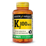 Mason Natural Vitamin K2 100 Mcg Tablets | Bone & Heart Support