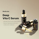 Medicube Deep Vita C Serum 2.0 - 14.5% Pure Vitamin C for Hyperpigmentation & Dark Spots - Korean Skincare (3 x 10g)