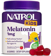 Natrol, Kids, Melatonin Gummies, Ages 4+, Raspberry, 1 mg, 60 Gummies