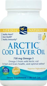 Nordic Naturals Arctic Cod Liver Oil: 1000mg Omega-3s for Heart & Brain Health (90 Soft Gels)