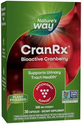 Nature's Way CranRx® BioActive Cranberry, Supports Urinary Tract Health*, Antioxidant Support*, 500 mg potency, Vegan, Non-GMO Project Verified, 30 Capsules (Packaging May Vary)