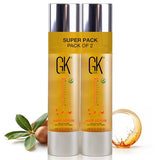 GK Hair Global Keratin Organic Argan Oil Hair Serum 100ml (Pack of 2) – Smoothing & Strengthening for All Hair Types