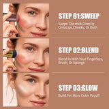 3-in-1 Contouring Stick Set: Blush, Bronzer, & Highlighter