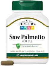 Saw Palmetto Vegetarian Capsules for Men's Health - 450mg, 60 Count