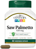 Saw Palmetto Vegetarian Capsules for Men's Health - 450mg, 60 Count