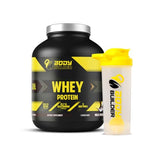 Body Builder 100% Whey Protein with Shaker - 25g Protein, BCAAs, Glutamine - Milk Chocolate - 4 LB