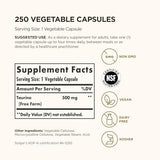 Solgar Taurine 500 mg, 250 Vegetable Capsules - Antioxidant - Brain & Heart Health - Amino Acid - Vegan, Gluten Free, Dairy Free, Kosher, Halal - 250 Servings