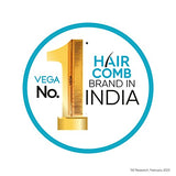 Vega Graduated Dressing Comb - Professional Brown Hair Styling Tool for Precision Detangling