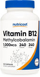 Nutricost Vitamin B12 (Methylcobalamin) 1000mcg - 240 Capsules - Vegetarian, Non-GMO & Gluten Free