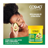 Cosmo Hair Care Soft & Shine Hydrating Avocado & Shea Butter Styling Gel 450g | Flake-Free Firm Hold Gel for Men & Women