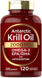 Carlyle Antarctic Krill Oil 2000mg | Maximum Strength Omega-3 with Astaxanthin 120 Softgels
