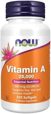Now Supplements Vitamin A Fish Liver Oil 25 000 Iu Essential Nutrition 250 Softgels