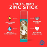 Sun Zapper Red Flash Extreme Zinc Mineral Sunscreen Stick SPF50+ for Dry to Oily Skin – Australian