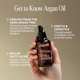 Cliganic 100% Pure Organic Argan Oil with Pump (16 oz) - Bulk for Hair, Face & Skin