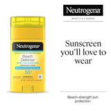 Neutrogena Beach Defense Sunscreen Stick SPF 50+ - Broad Spectrum UVA/UVB Protection, Water-Resistant, Travel-Friendly, 1.5 oz (42 g)