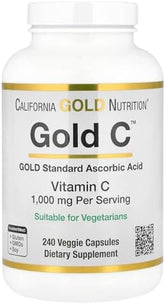 California Gold Nutrition, Gold C, USP Grade Vitamin C, 1,000 mg, 240 Veggie Capsules