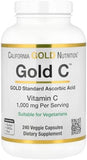 California Gold Nutrition, Gold C, USP Grade Vitamin C, 1,000 mg, 240 Veggie Capsules