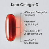 Sports Research Keto Omega-3 Salmon Oil + MCT Oil 120 Softgels