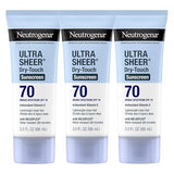 Neutrogena Ultra Sheer Dry-Touch Sunscreen Lotion SPF 70 - 3 fl. oz (Pack of 3)