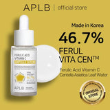 APLB Ferulic Acid Vitamin C Ampoule Serum - 46.7% Antioxidant Formula for Wrinkles & Dark Spots - Korean Skincare - 1.35 FL.OZ