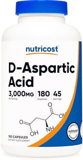Nutricost D-Aspartic Acid (DAA) Capsules 3000mg Per Serving (180 Capsules) - Non-GMO