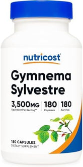 Nutricost Gymnema Sylvestre (20:1 Extract) 175mg - 180 Capsules | Blood Sugar Management
