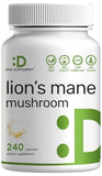 High-Potency Lion's Mane Mushroom Supplement 7,500mg - Brain Nootropic & Immune Booster