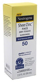 Neutrogena Sheer Zinc Face Dry Touch SPF 50 Sunscreen - 2oz (Pack of 2) - Mineral-Based & Non-Greasy
