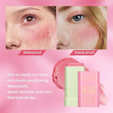 2-in-1 Blush Cream Stick for Cheeks & Lips - Long Lasting Matte Contour Blush (Pink)