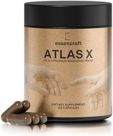 ATLAS X 10-in-1 Masculinity Maximiser Supplement for Men - Energy, Strength & Vitality Capsules with Shilajit, Ashwagandha, Zinc, Safed Musli, Tongkat Ali, Black Maca, Fadogia Agrestis, 2 Month Supply