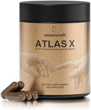 ATLAS X 10-in-1 Masculinity Booster Supplement for Men - Energy, Strength & Vitality Capsules with Shilajit, Ashwagandha, Zinc, Tongkat Ali & More. 2 Month Supply.