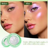 Highlighter Palette - Multichrome Face Shimmer Blush Makeup with Color Shifting Eyeshadow