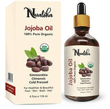 Organic Certified Jojoba Oil 118ml - 100% Pure Cold Pressed Carrier Oil for Face, Hair, Skin, Nails & Body