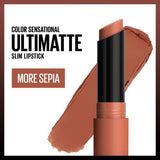 Maybelline Color Sensational Ultimatte Matte Lipstick - More Sepia Mid-Tone Camel - Non-Drying Intense Color