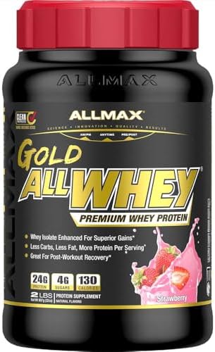 ALLMAX GOLD ALLWHEY® Premium Strawberry Whey Protein, 5 lbs