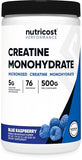 Nutricost Creatine Monohydrate Powder - Blue Raspberry, 500g for Enhanced Performance