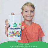 Fresh Monster Natural Deodorant for Kids & Teens - Aluminum Free, Paraben Free, Hypoallergenic, Gummy Burst Scent (1.76oz)