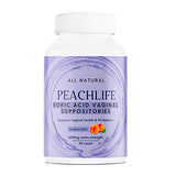 Peachlife Boric Acid Suppositories - USA Made - Vegetable Capsules for Feminine Health & pH Balance