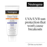 Neutrogena Clear Face Liquid Lotion Sunscreen SPF 50 - For Acne-Prone Skin