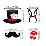 30pcs Casino Photo Booth Props – Las Vegas Poker Theme Selfie Props with Sticks & Glue Dots for Birthday, Prom & Casino Parties