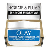 Olay Plump & Hydrate Face Gel Moisturizer, 2oz Hyaluronic Acid, Fragrance-Free