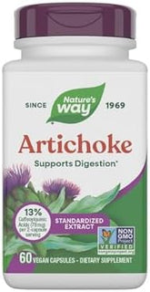 Nature's Way Artichoke Premium Extract, Supports Digestion*, Non-GMO Project Verified, Vegan, Gluten-Free, 60 Capsules (Packaging May Vary)