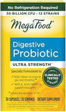 MegaFood Digestive Probiotic - 12 Strain Vegetarian Formula for Gut Health & Digestive Support, 30 Billion CFU, 30 Capsules