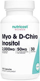 Nutricost Myo-Inositol & D-Chiro Inositol - 120 Capsules | Hormone Balance for Women