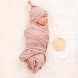 Soft & Skin-Friendly Baby Swaddle Blanket & Headband Set - Charming Pink