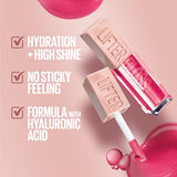 Maybelline Lifter Gloss Hydrating Lip Gloss with Hyaluronic Acid - Reef Peachy Neutral