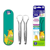 GuruNanda U-Shaped Stainless Steel Tongue Scraper with Travel Case - 2 Pack