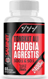 2400mg Fadogia Agrestis Tongkat Ali Supplements - Third Party Tested - 1400mg Fadogia Agrestis & 1000mg Tongkat Ali, Maximum Strength, Muscle Mass & Athletic Performance