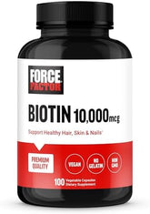 Force Factor, Biotin, 10,000 mcg, 100 Vegetable Capsules