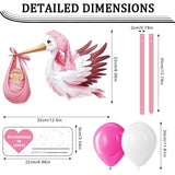 Outdoor Wooden Rattling Stork Set for Birth Announcement & Baby Showers